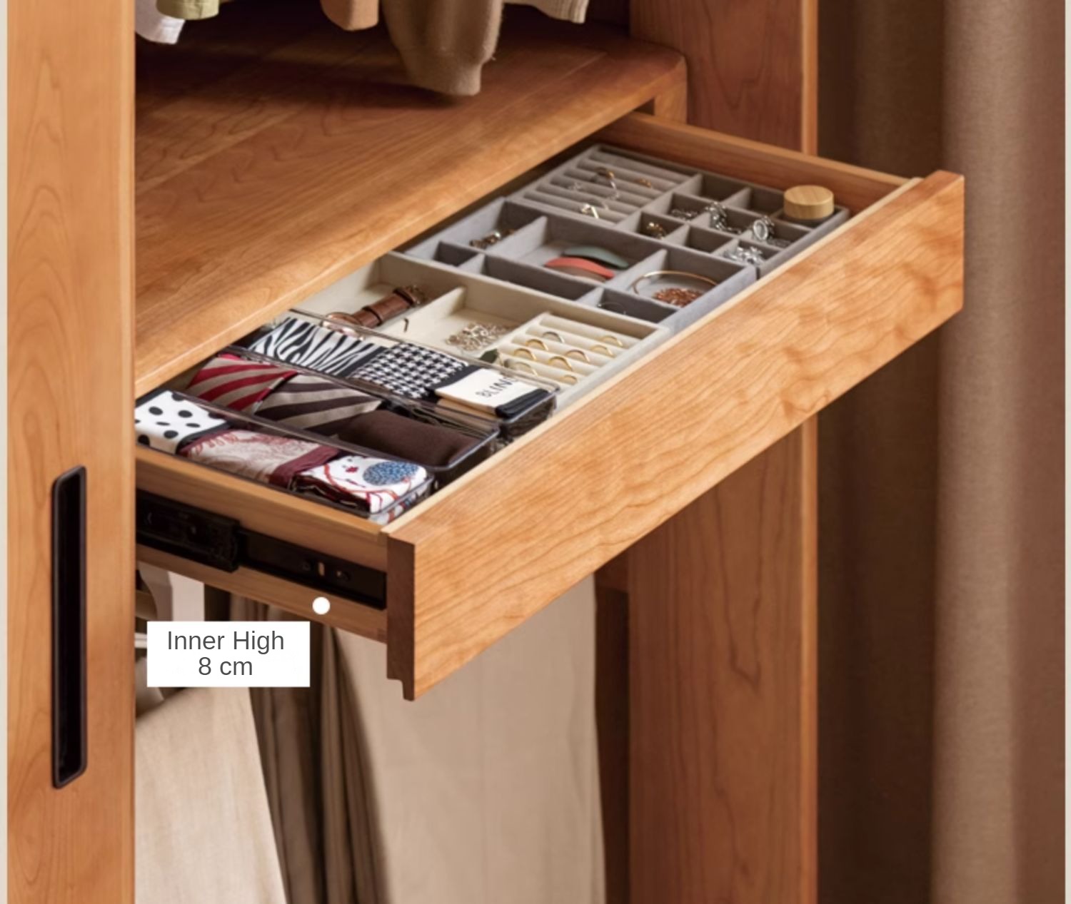 Cherry Wood Retro Wardrobe Sliding Door.