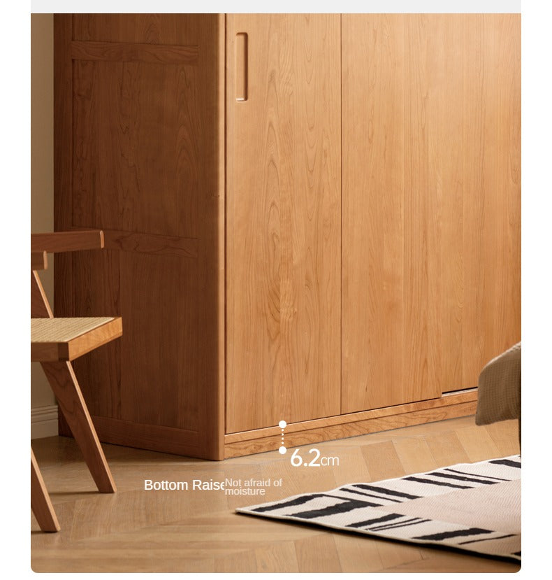 Cherry Wood Sliding Door Wardrobe.
