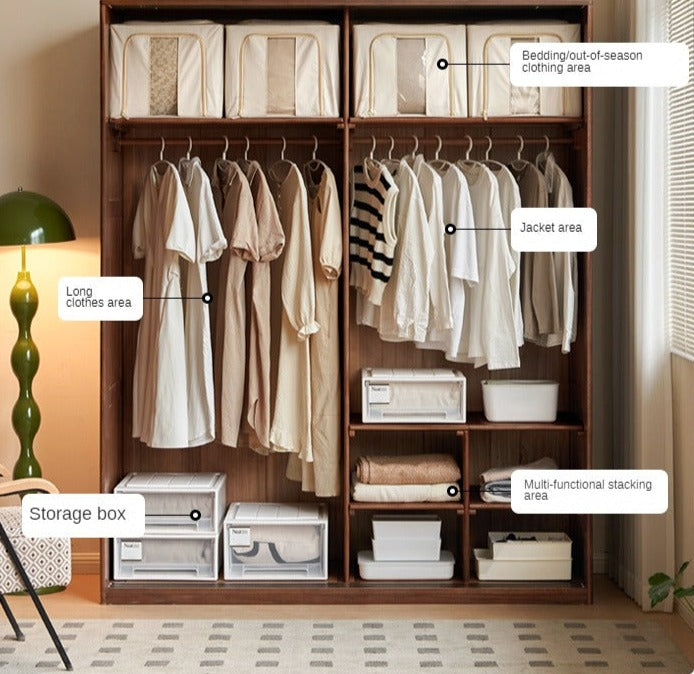 Oak Solid Wood Sliding Door Wardrobe.