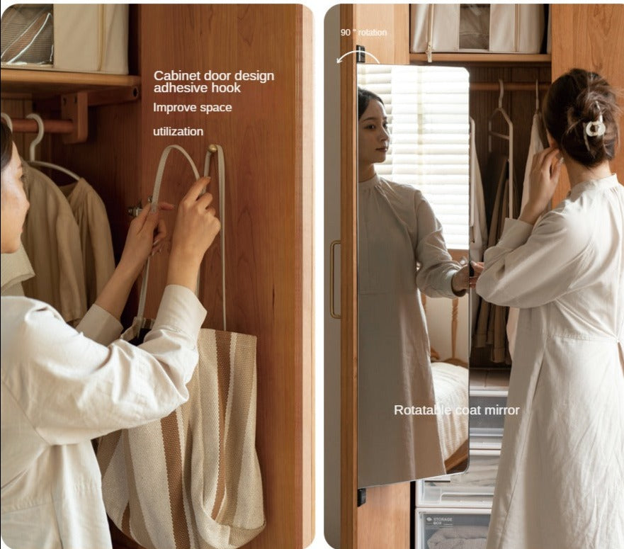 Cherry, Oak Solid Wood Fascinating Wardrobe.