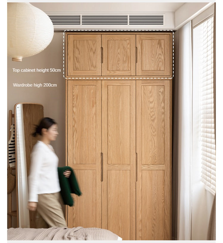 Oak Solid Wood Narrow Wardrobe.