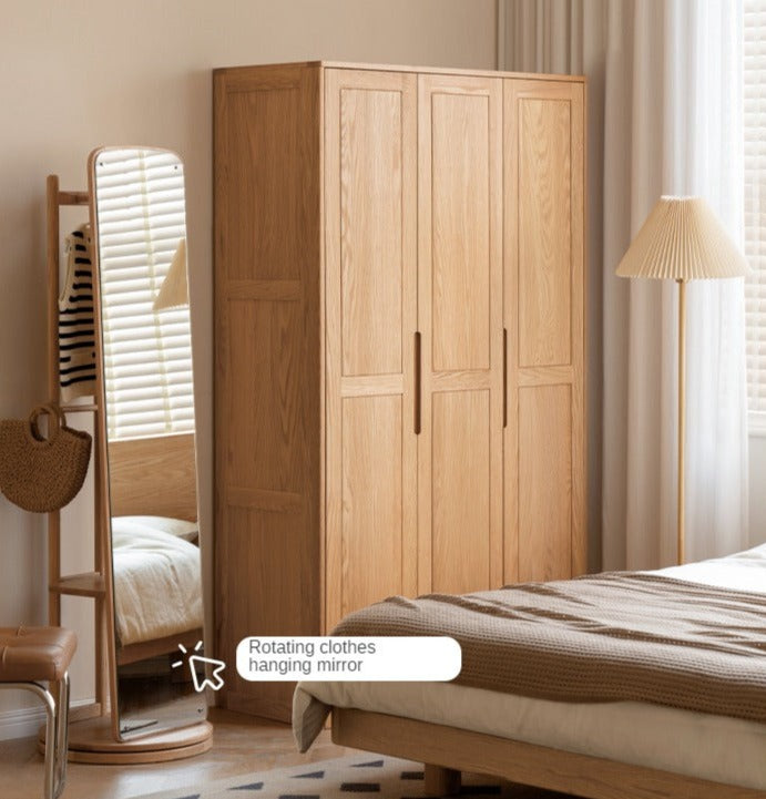 Oak Solid Wood Narrow Wardrobe.