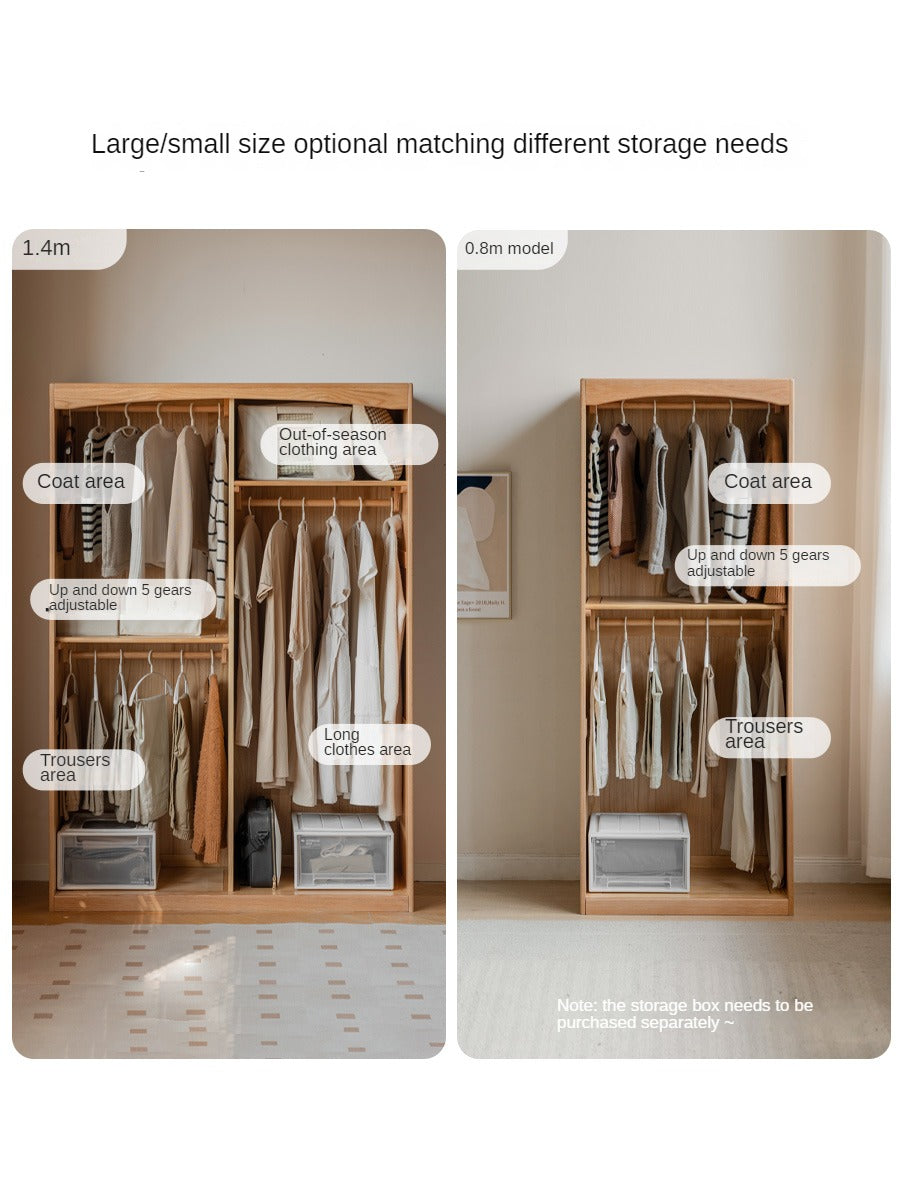 Oak, Solid Rubberwood Wardrobe Curtain Design.