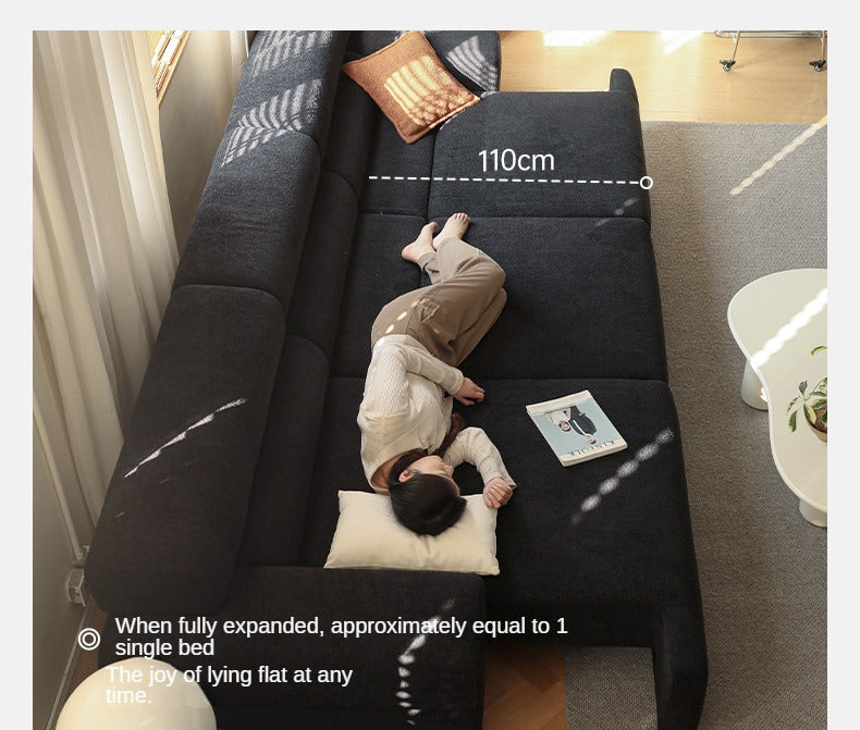 Fabric Electric Reclining Sofa with Telescopic Seat