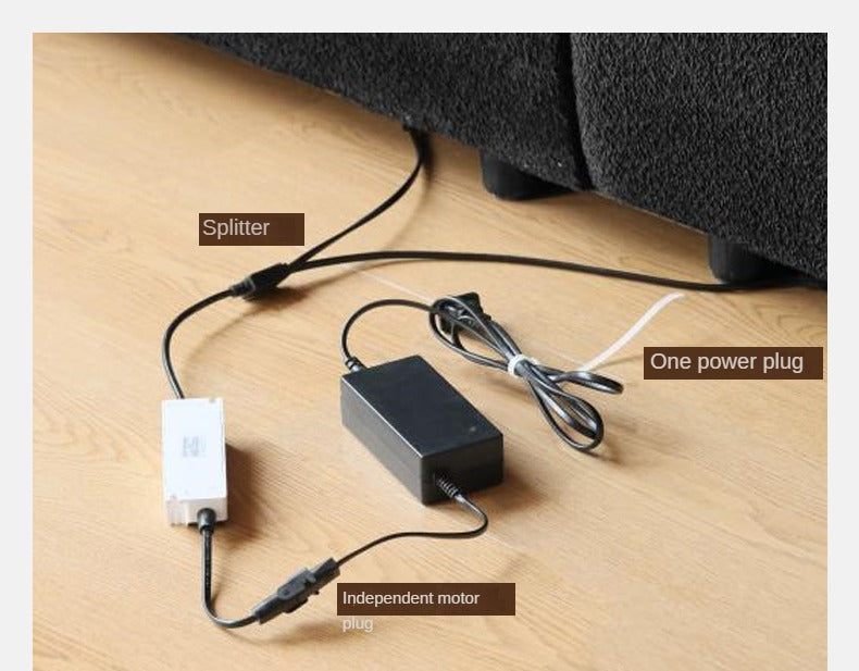 Fabric Electric Reclining Sofa with Telescopic Seat