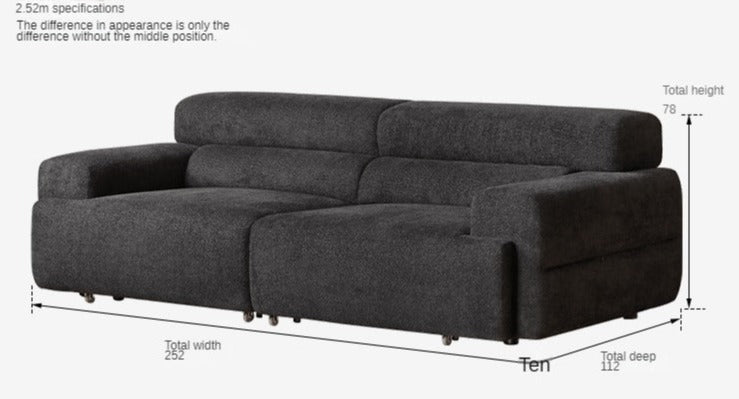 Fabric Electric Reclining Sofa with Telescopic Seat