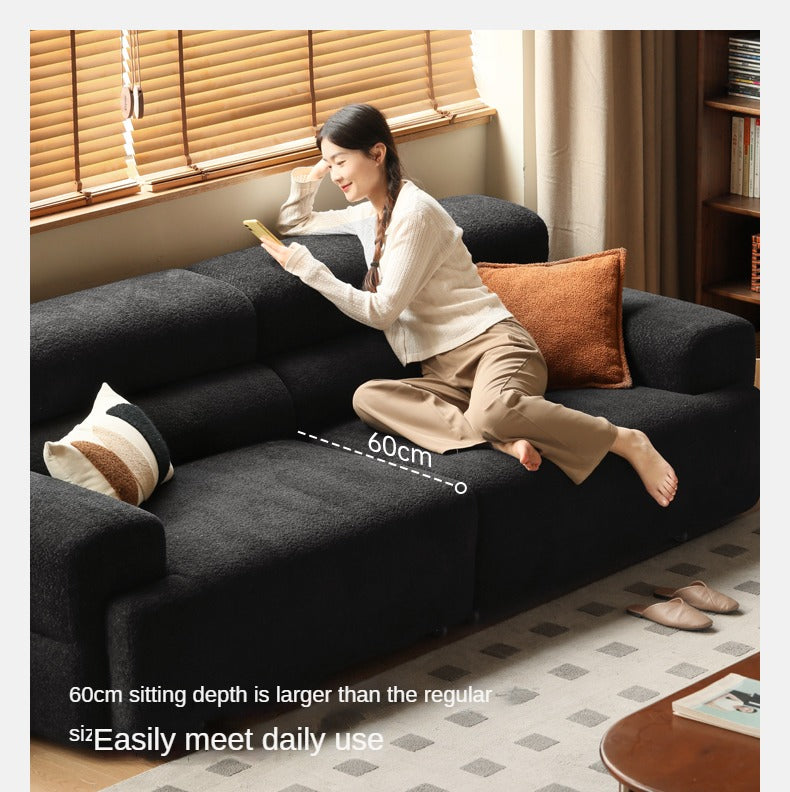 Fabric Electric Reclining Sofa with Telescopic Seat