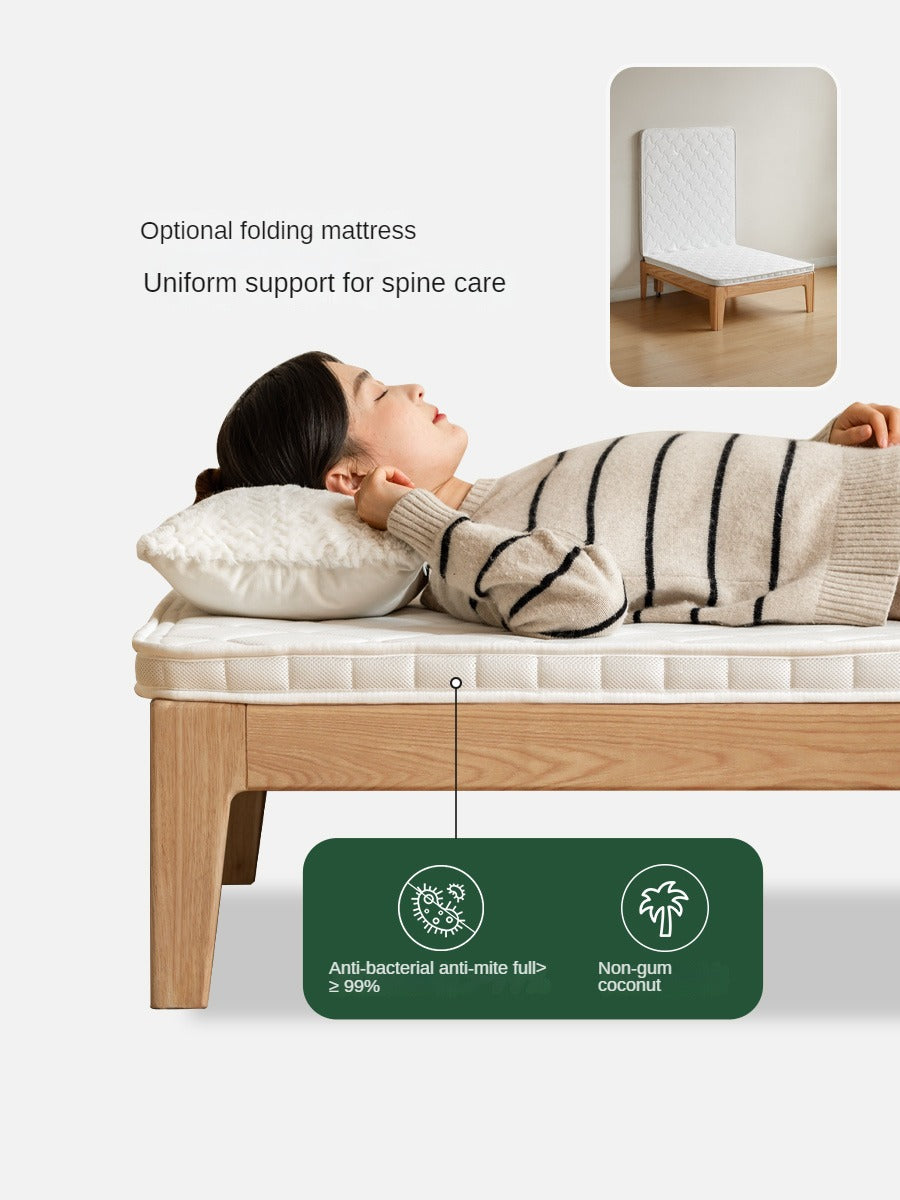 Oak Solid Wood Folding Sofa Bed, Retractable Sofa: