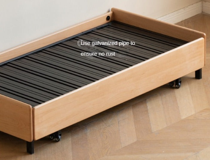 Oak Solid Wood Sofa Bed Folding Sit-sleeping Pull-out Bed.