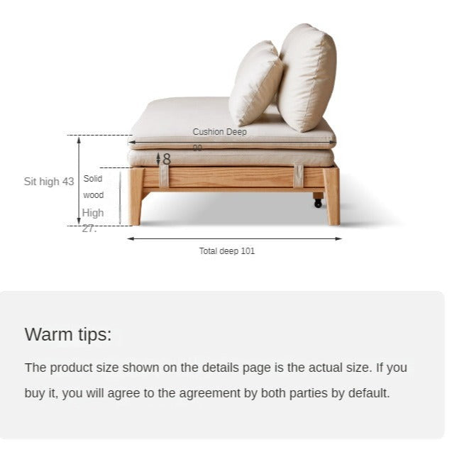 Oak Solid Wood Sofa Bed