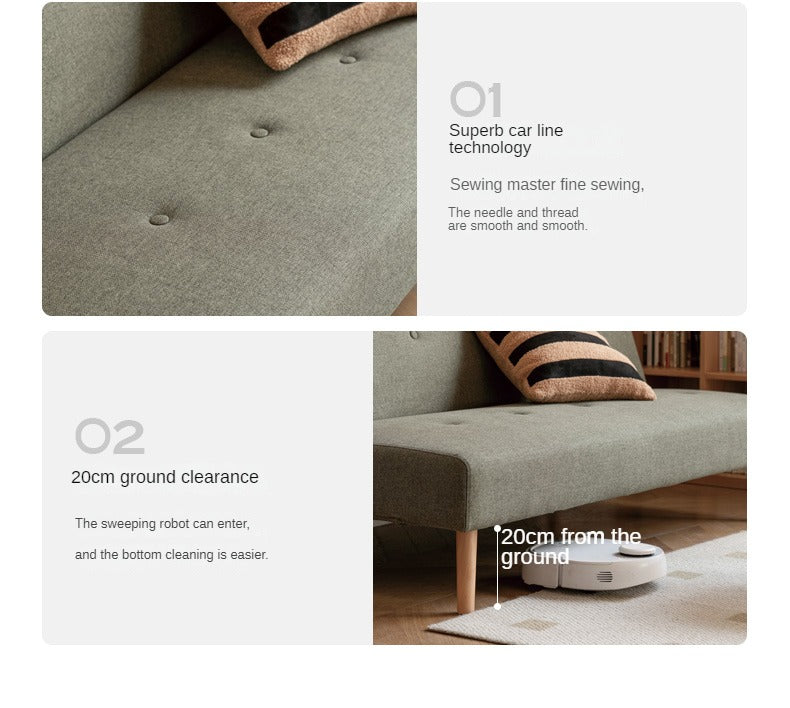 Beech Solid Wood Sleeper Sofa Modern Minimalist.