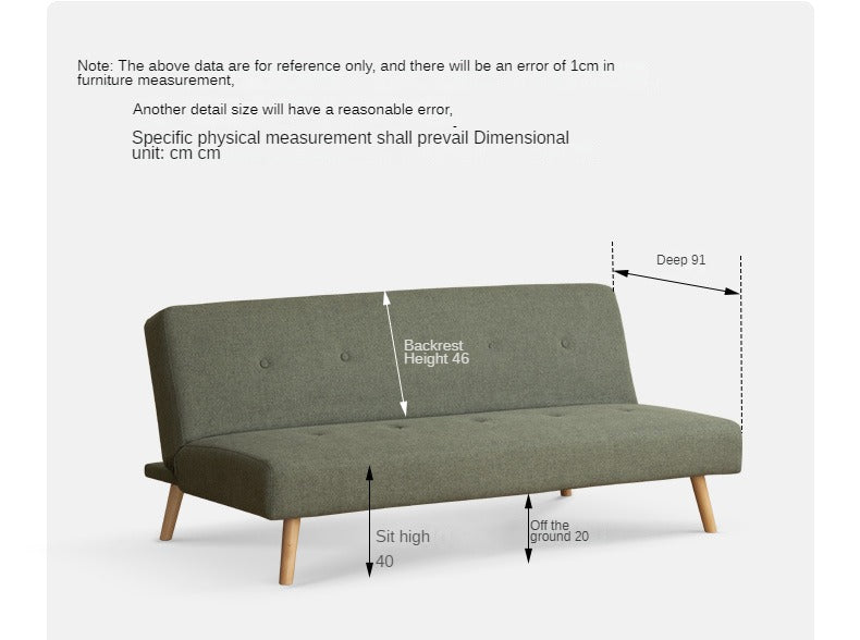 Beech Solid Wood Sleeper Sofa Modern Minimalist.