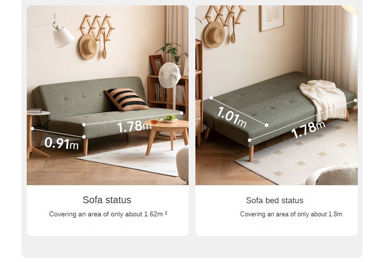Beech Solid Wood Sleeper Sofa Modern Minimalist.
