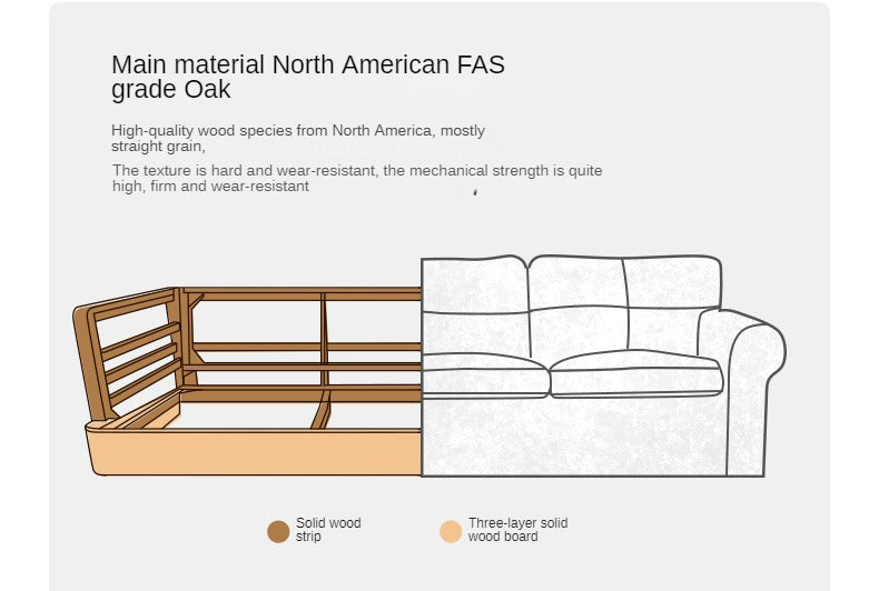 Beech Solid Wood Sleeper Sofa Modern Minimalist.