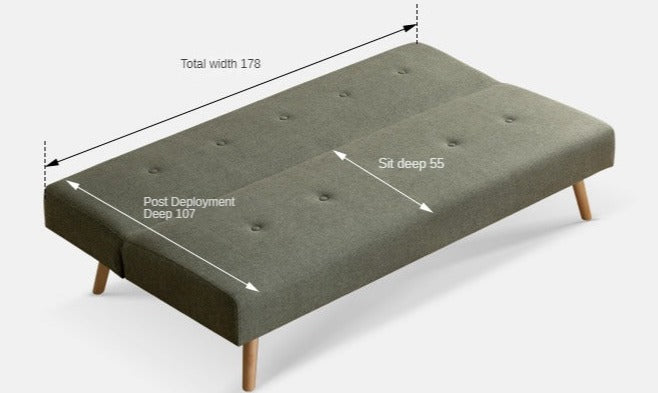 Beech Solid Wood Sleeper Sofa Modern Minimalist.