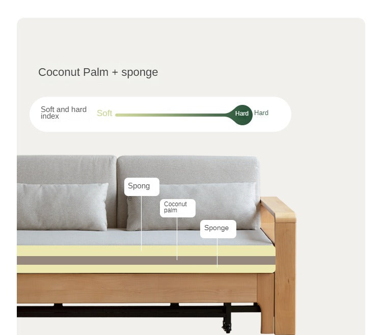 Oak Solid Wood Multi-function Sleeper Sofa.