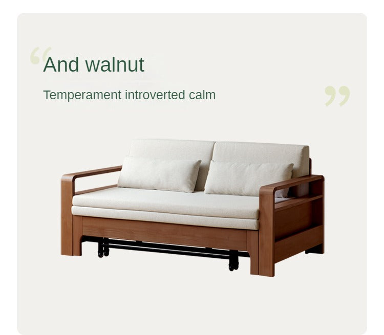 Oak Solid Wood Multi-function Sleeper Sofa.