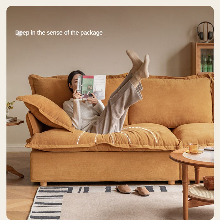 Fabric Down Modern Three-seat Sofa.