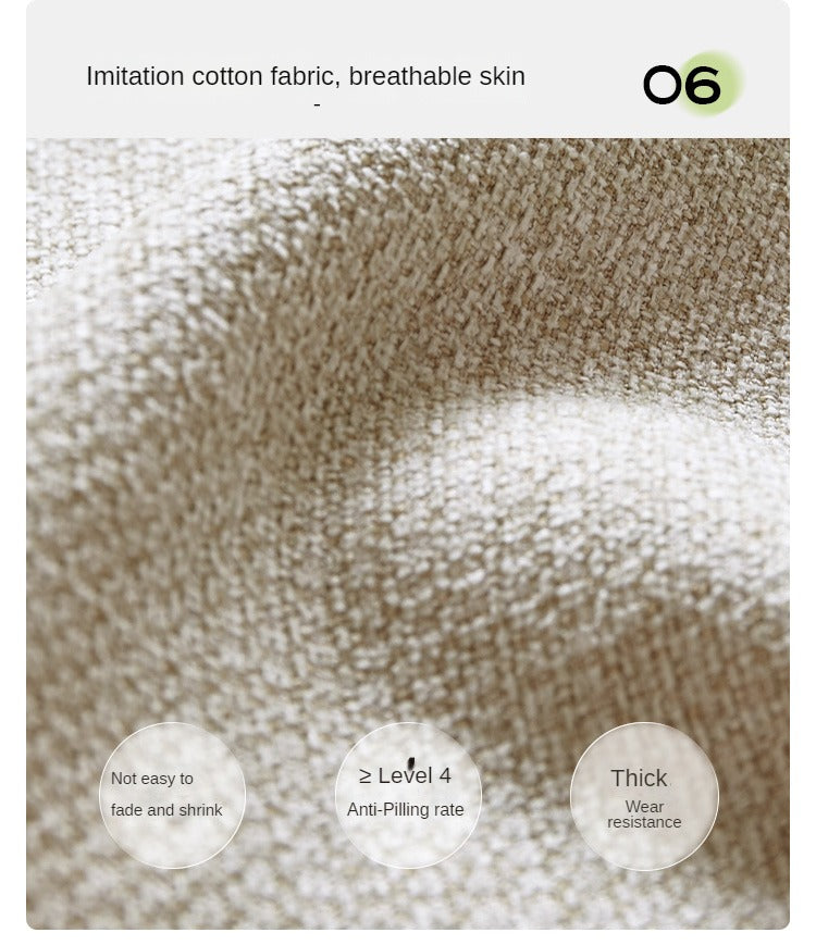 Oak Solid Wood Down Fabric Sofa.