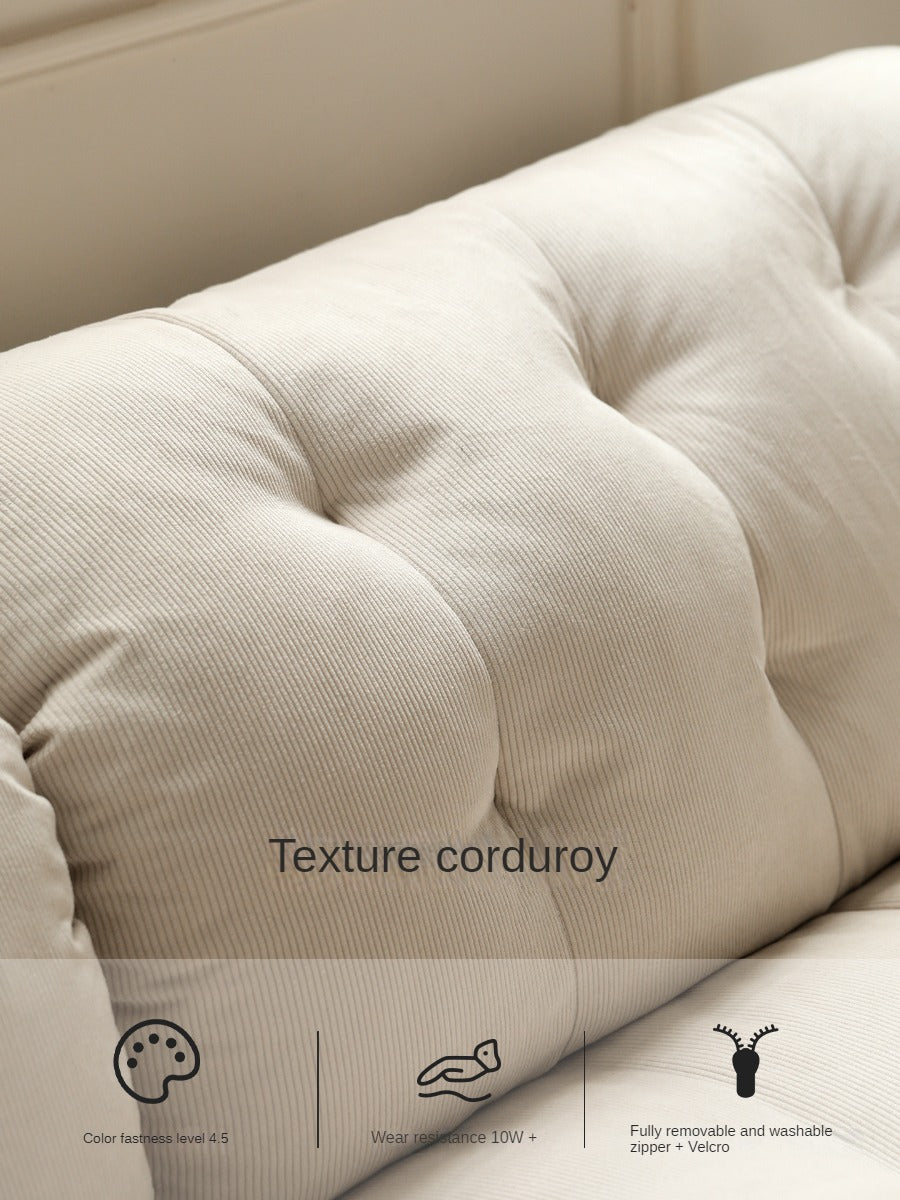 Fabric Sofa Cream Style White Goose Down.