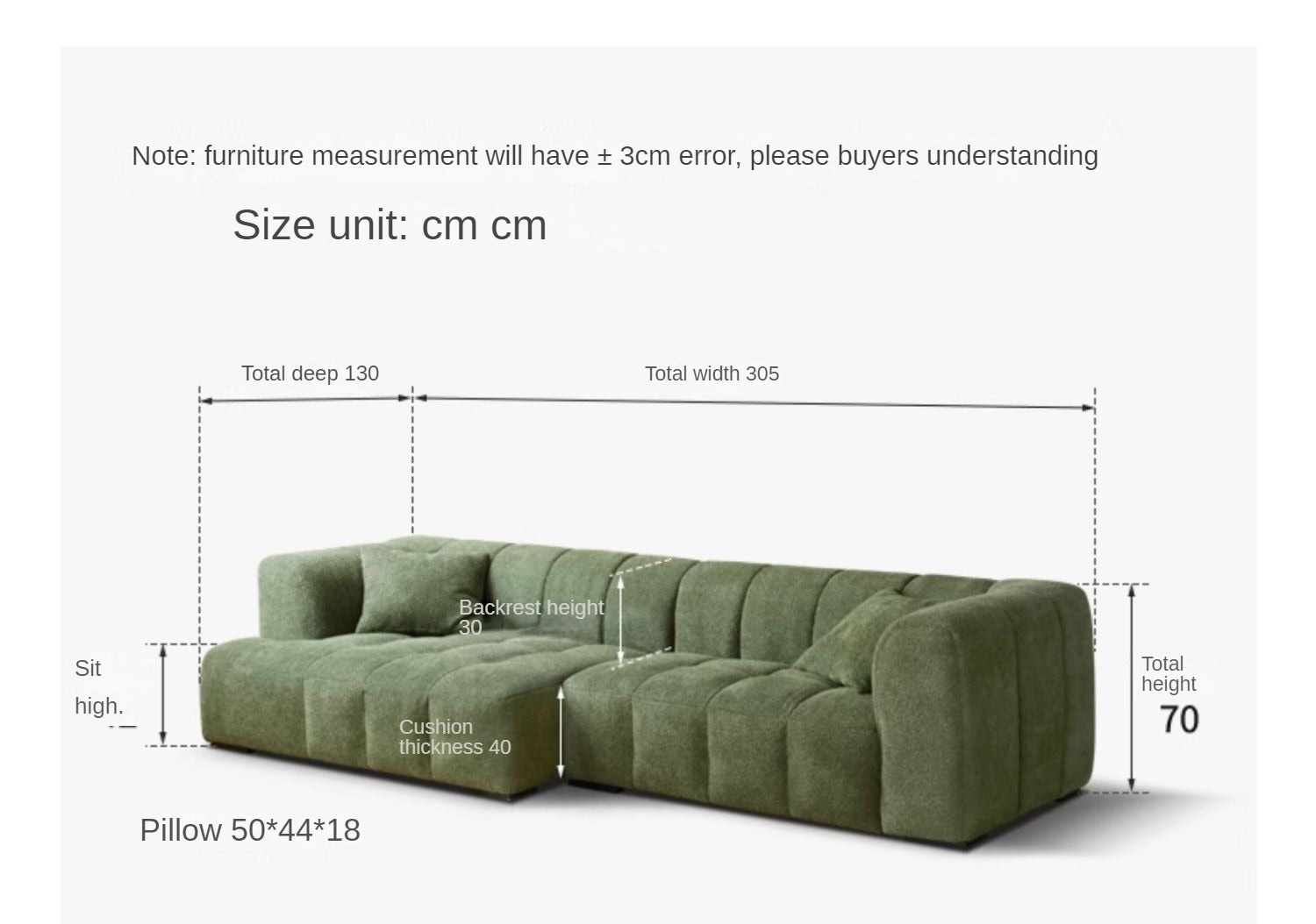 Lamb Fleece Fabric Sofa.