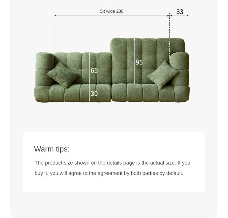 Lamb Fleece Fabric Sofa.