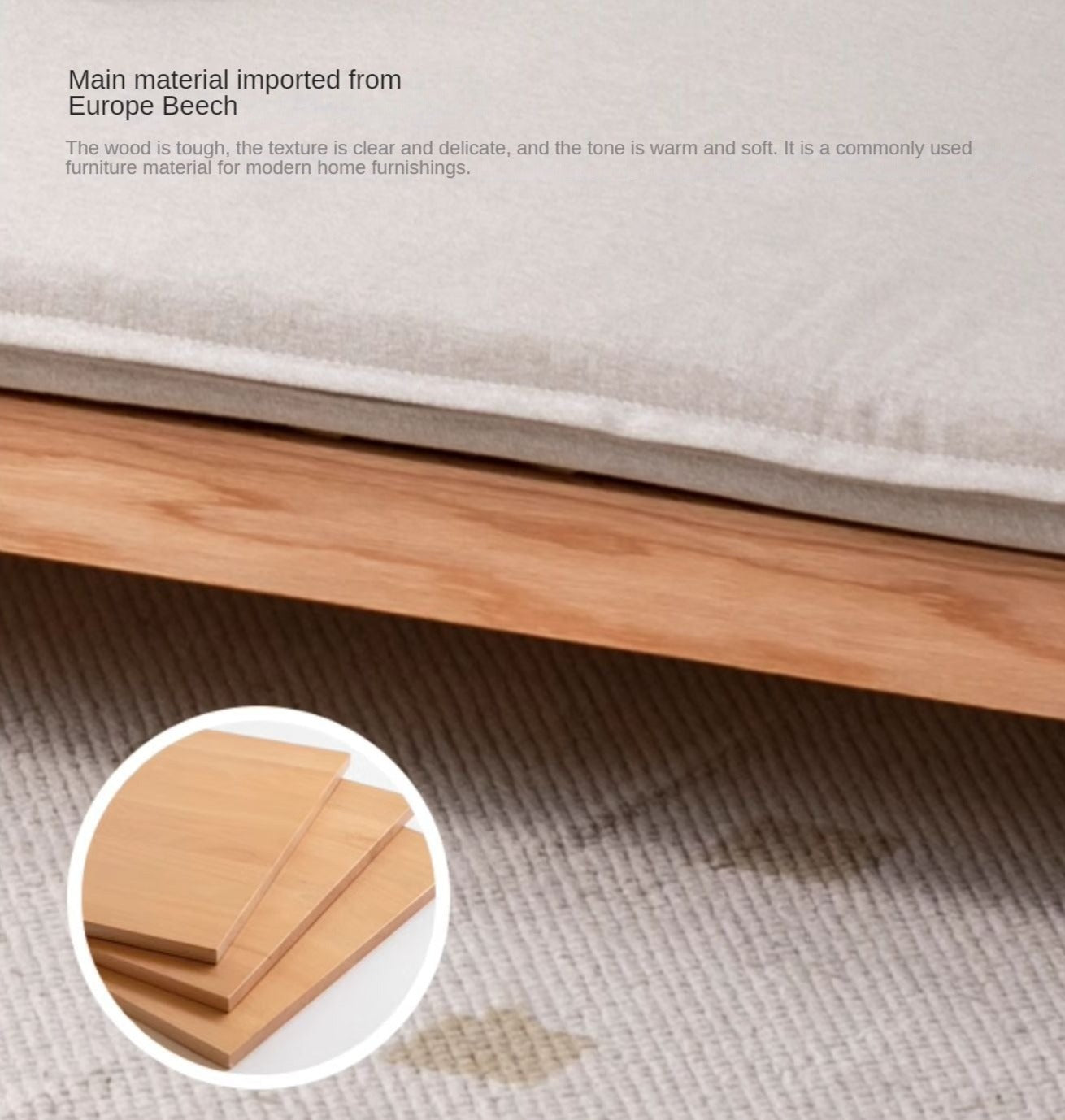 Oak, Beech Solid Wood Sofa Bed.