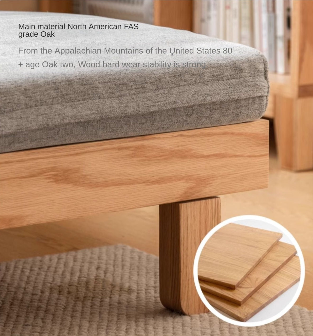 Oak, Beech Solid Wood Sofa Bed.