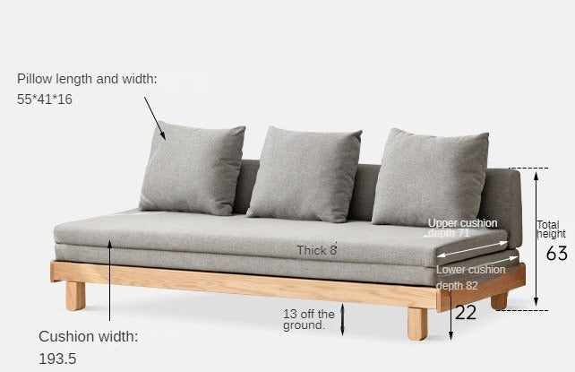 Oak, Beech Solid Wood Sofa Bed.