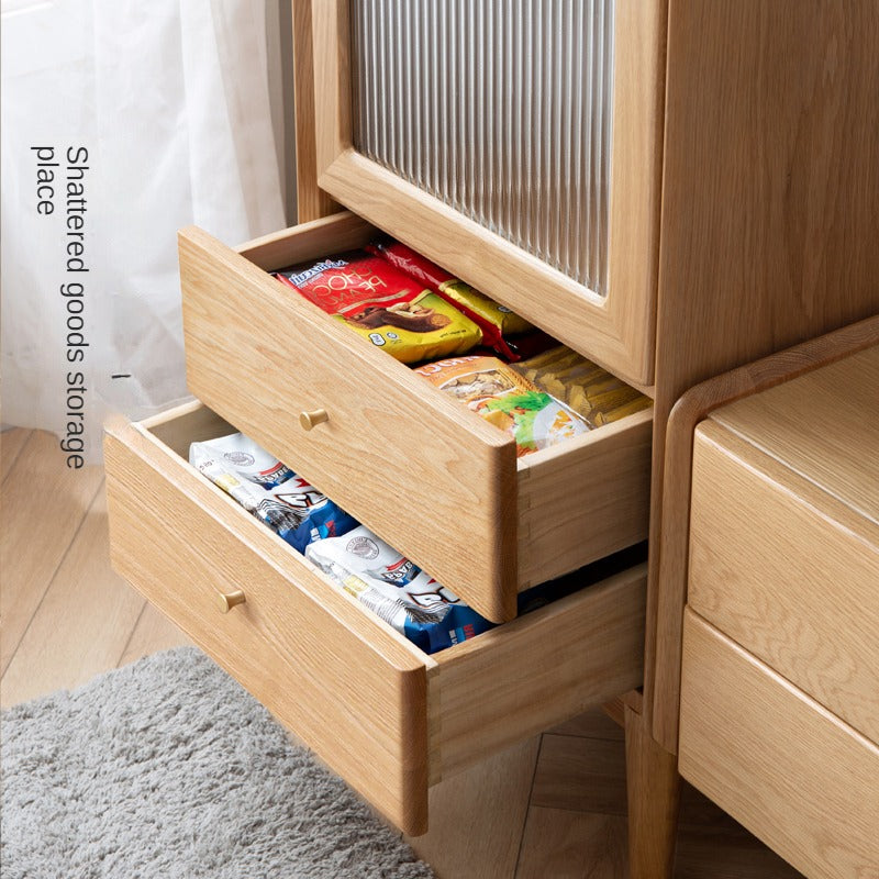 Ash Solid Wood Narrow Side Cabinet.