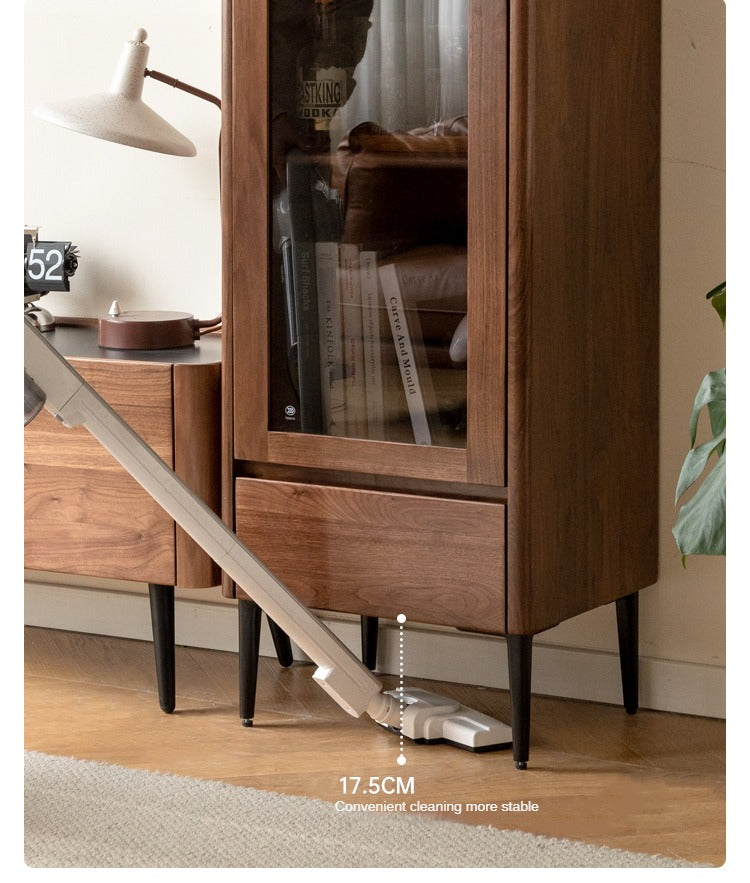 Black Walnut Solid Wood Rock Side Cabinet