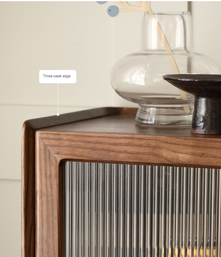 Ash Solid Wood Narrow Side Cabinet.