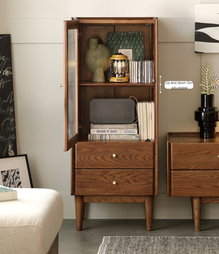 Ash Solid Wood Narrow Side Cabinet.