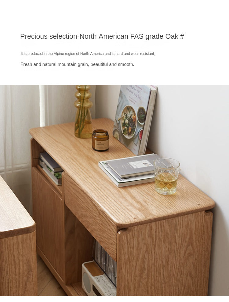 Black Walnut, Oak, Ash Solid Wood Side Cabinet
