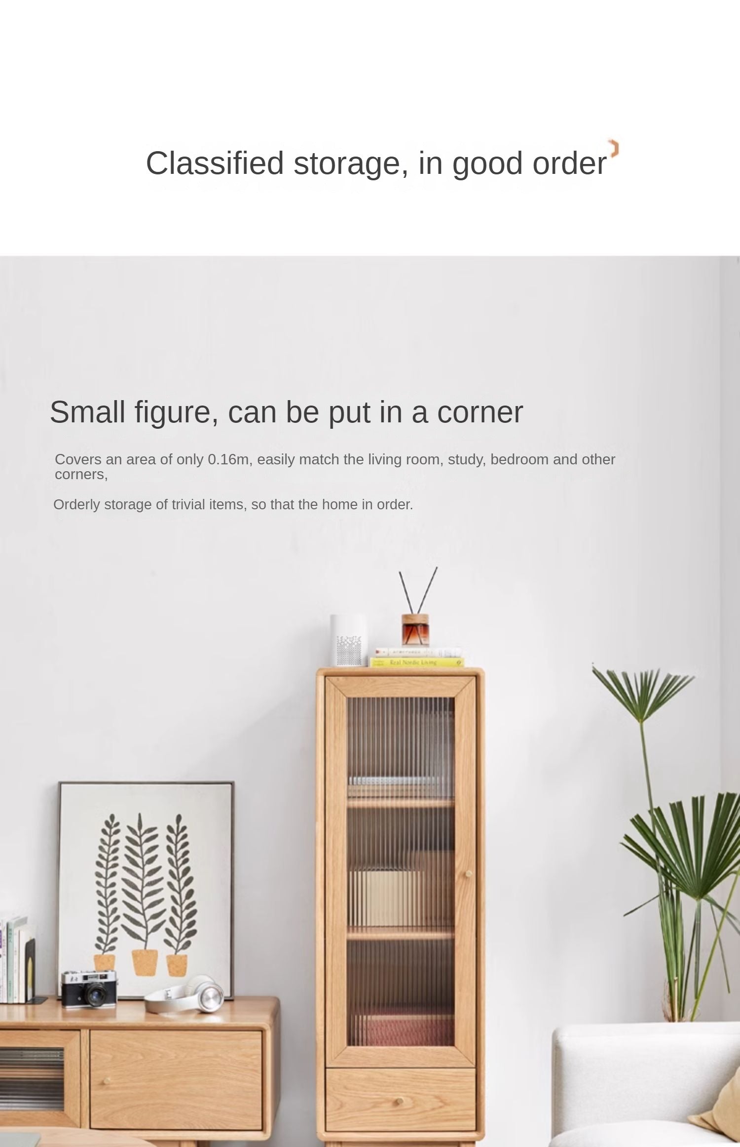Oak, Ash Solid Wood Side Cabinet