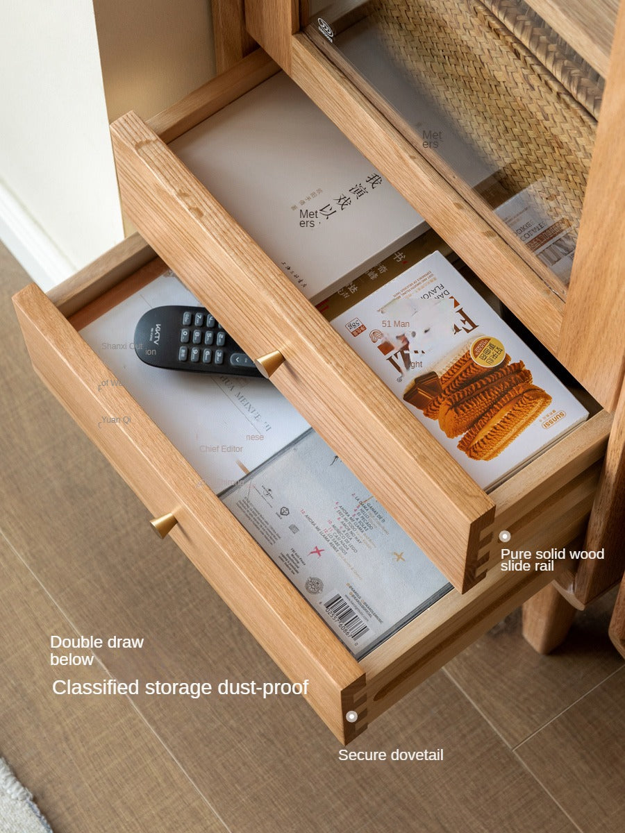 Oak, Beech Solid Wood Nordic Side Cabinet