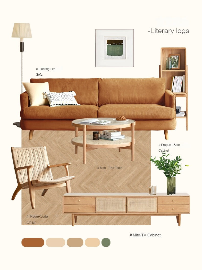 Oak Solid Wood Side Cabinet Combination.