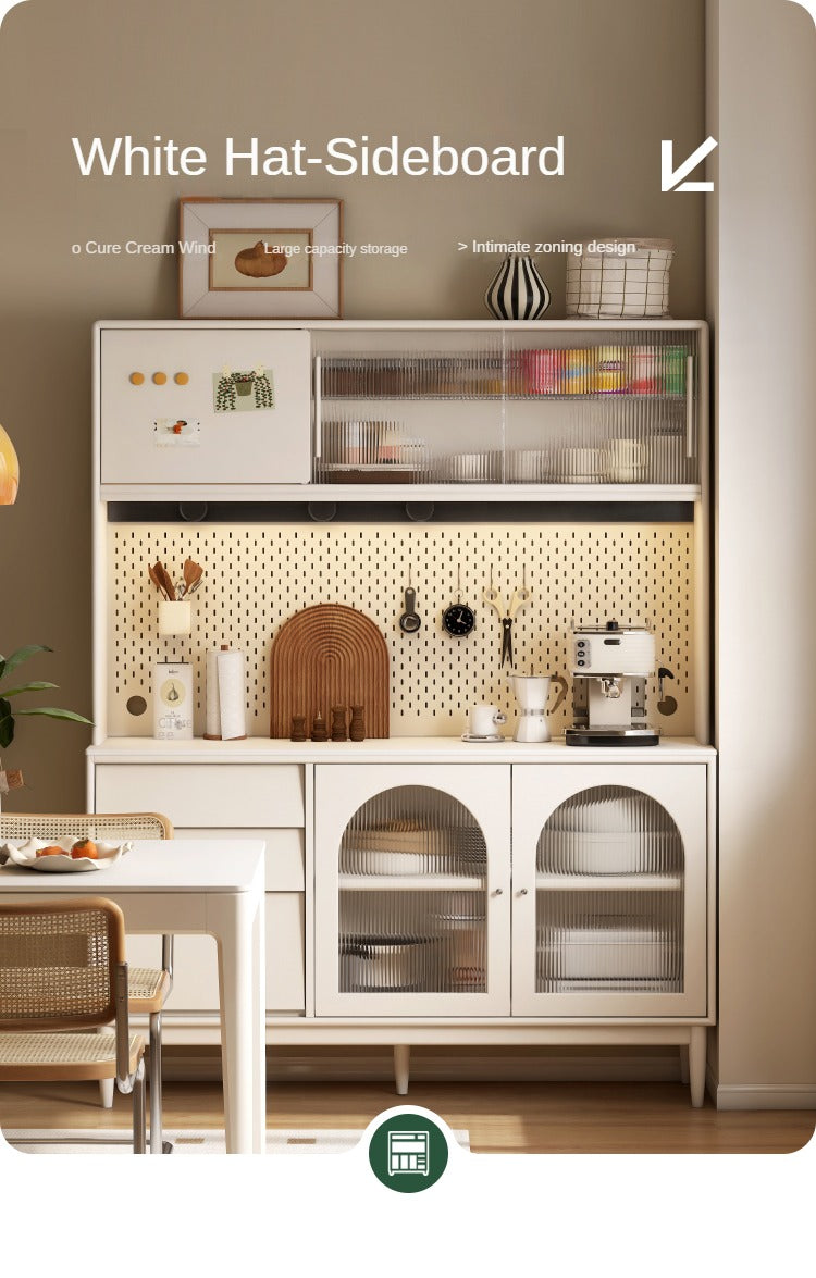 Poplar Solid Wood, Solid Rubberwood Sideboard, Buffet Cabinet
