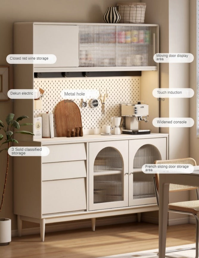 Solid Rubberwood Sideboard, Buffet Cabinet