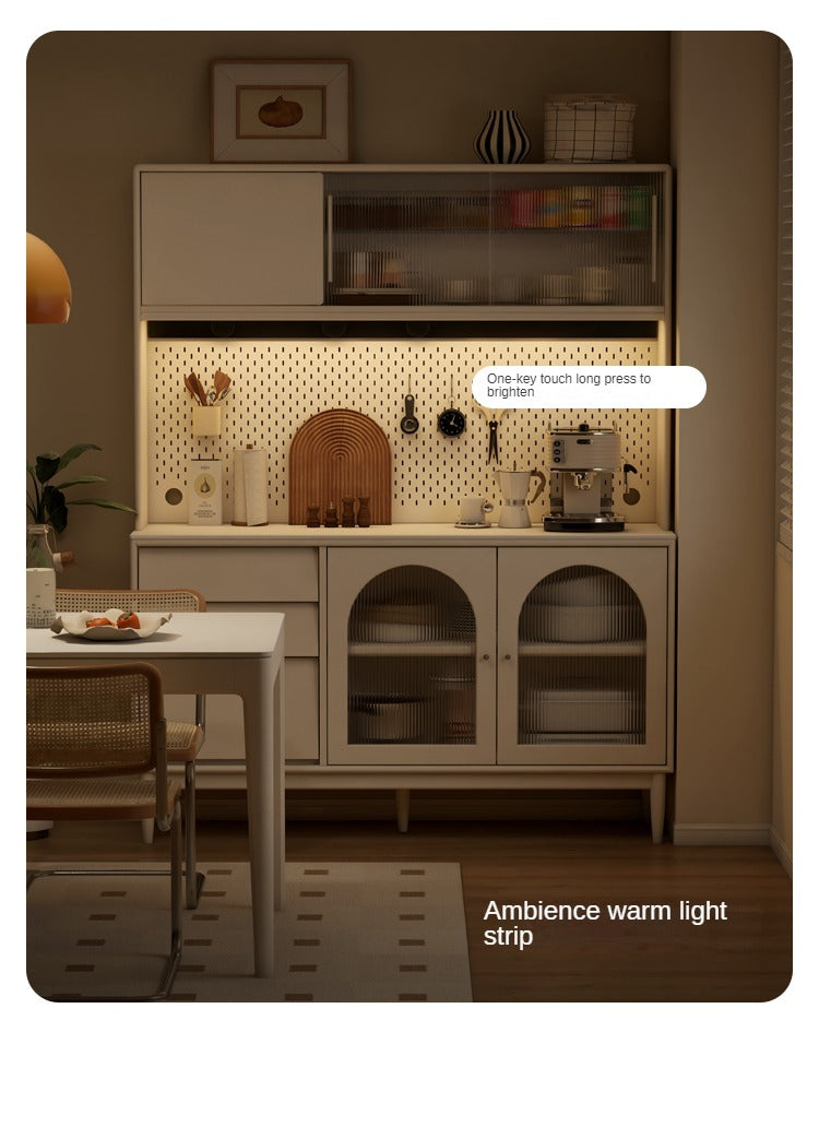 Poplar Solid Wood, Solid Rubberwood Sideboard, Buffet Cabinet