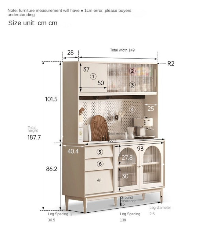 Poplar Solid Wood, Solid Rubberwood Sideboard, Buffet Cabinet