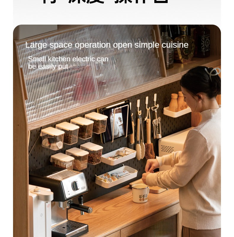 Oak Solid Wood, Solid RubberWood Nordic Sideboard Cabinet