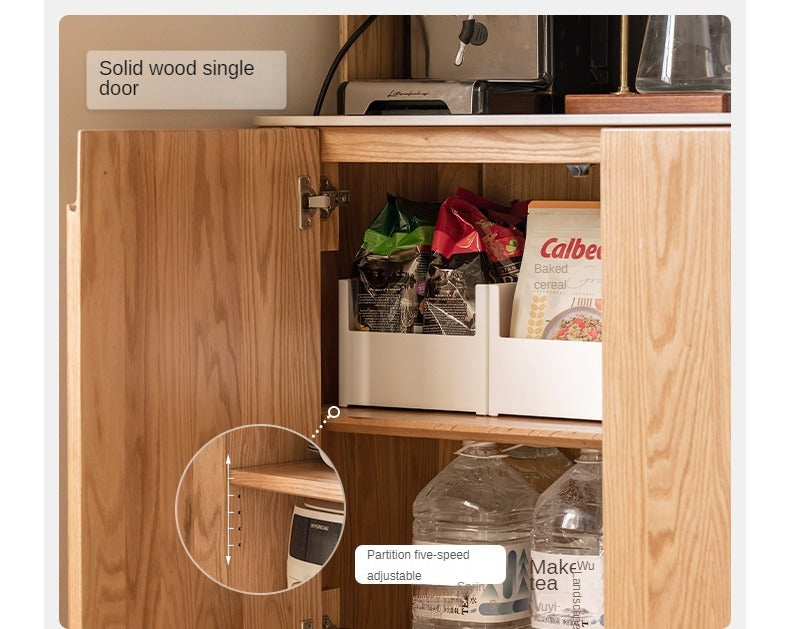 Oak Solid Wood Rock Board Dinner Cabinet