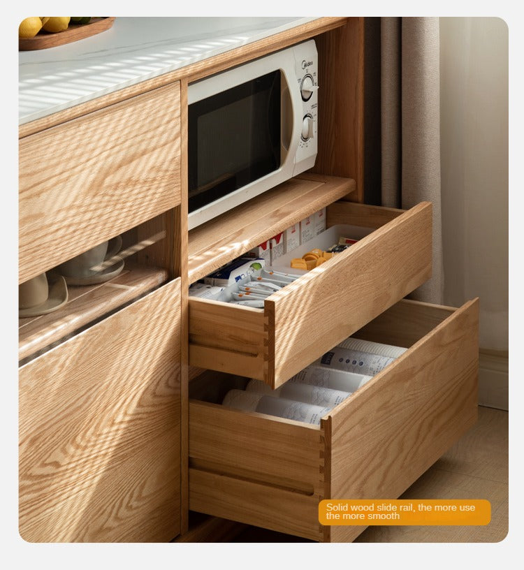 Oak Solid Wood Sideboard Modern Buffet Cabinet