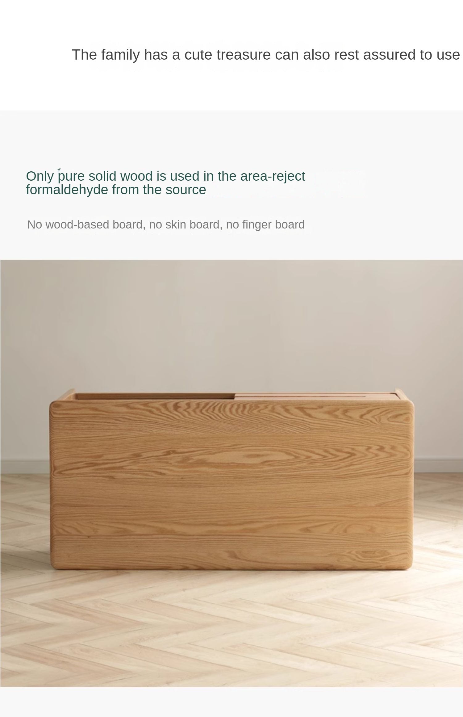 Oak, Solid Rubberwood Coffee Table Three Drawers