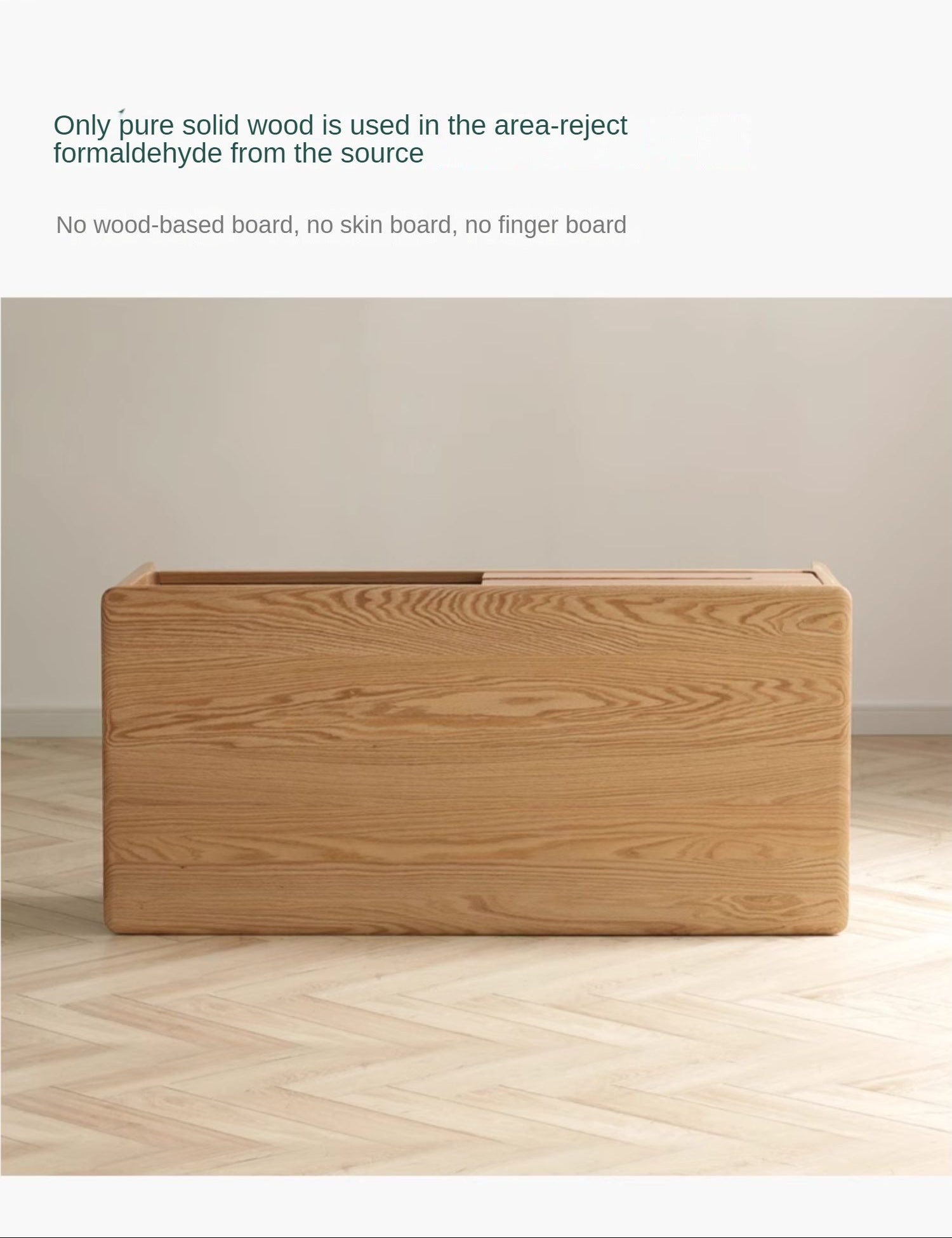 Oak, Solid Rubberwood Coffee Table Three Drawers