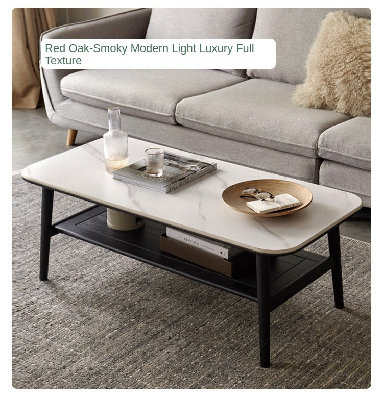 Oak, Beech Solid Wood Slate Coffee Table