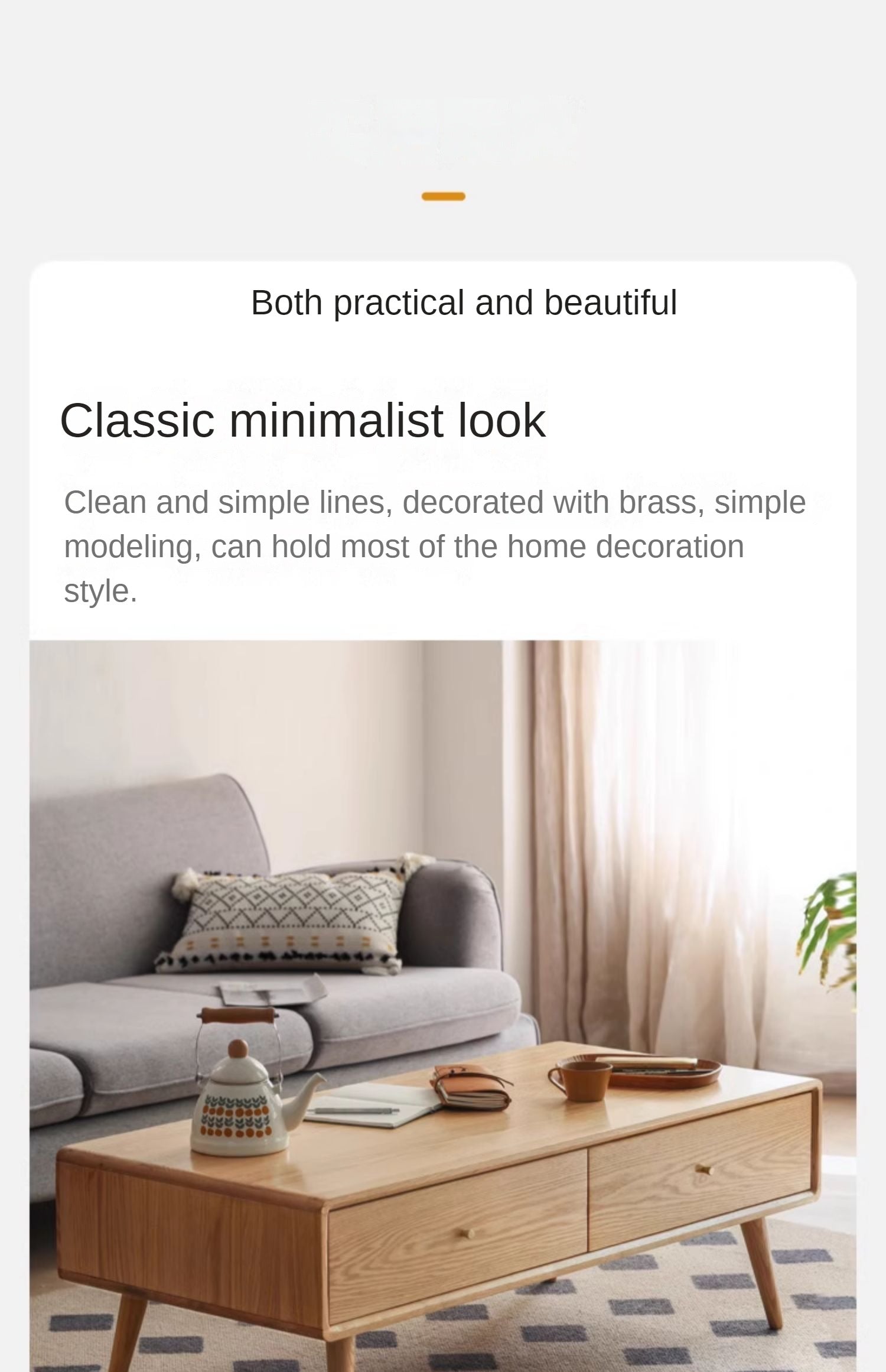 Oak, Ash Solid Wood Nordic Modern Coffee Table