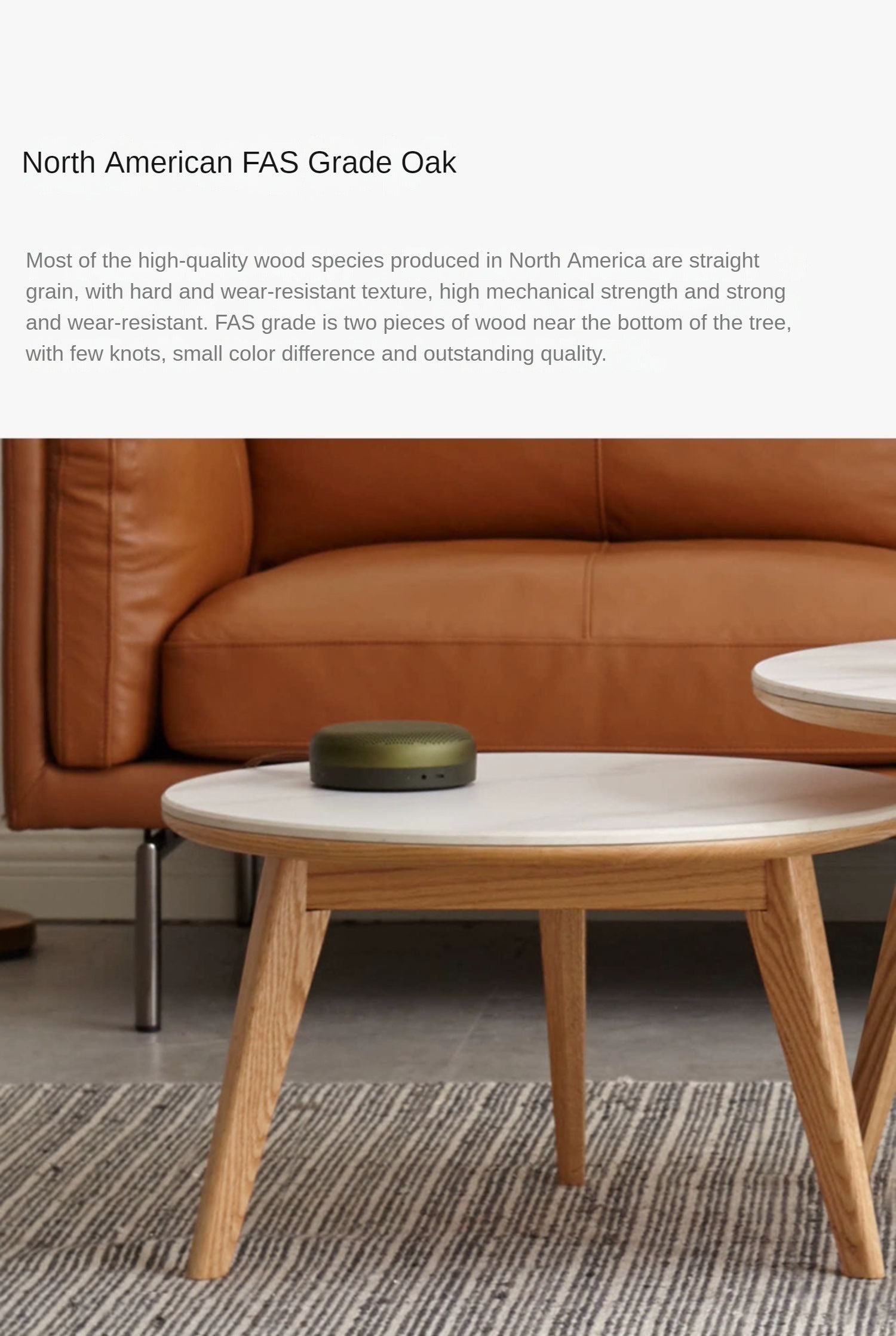 Oak, Black Walnut Solid Wood Coffee Table Slate Top