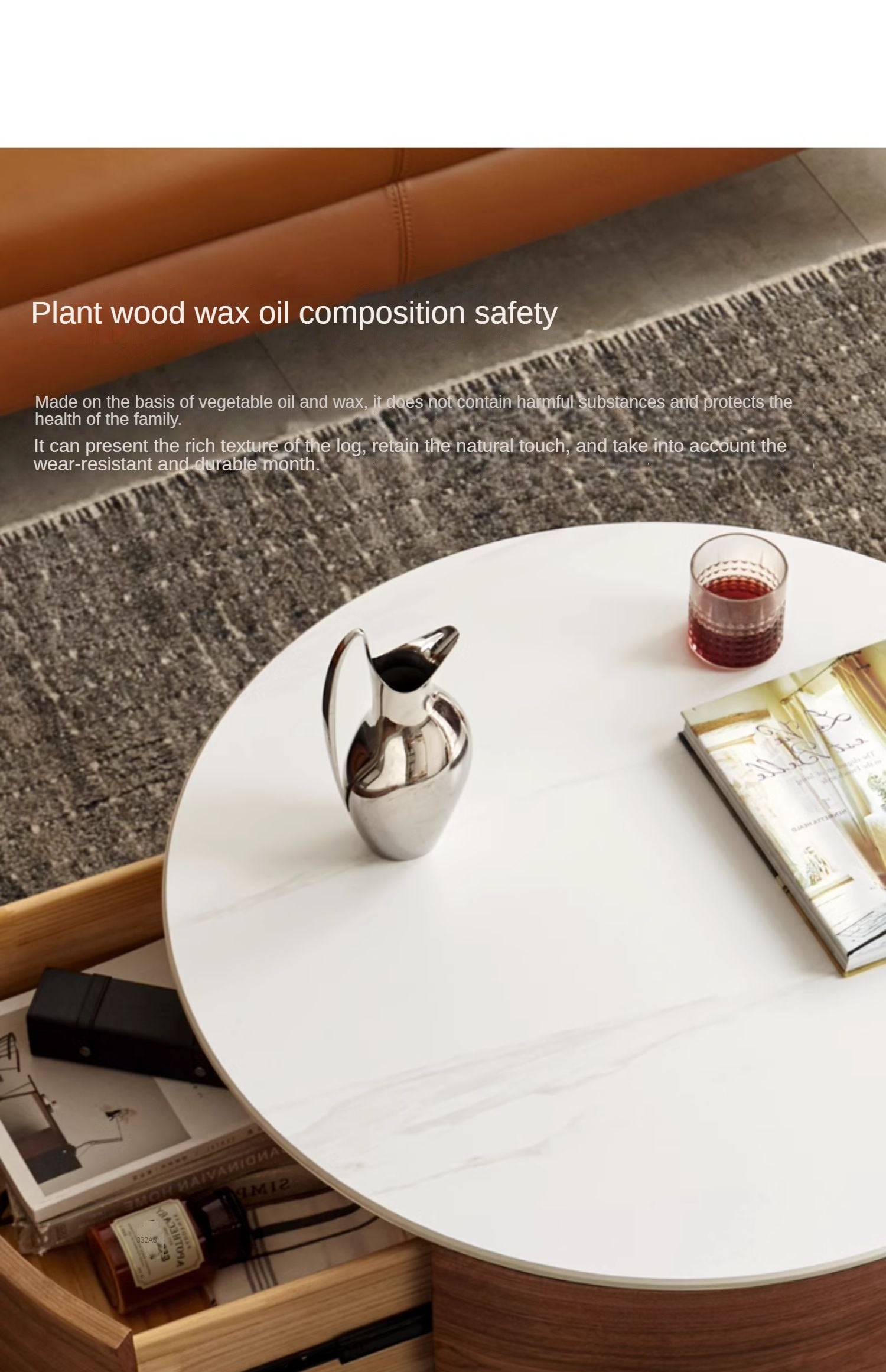 Black Walnut Slate Top Coffee Table